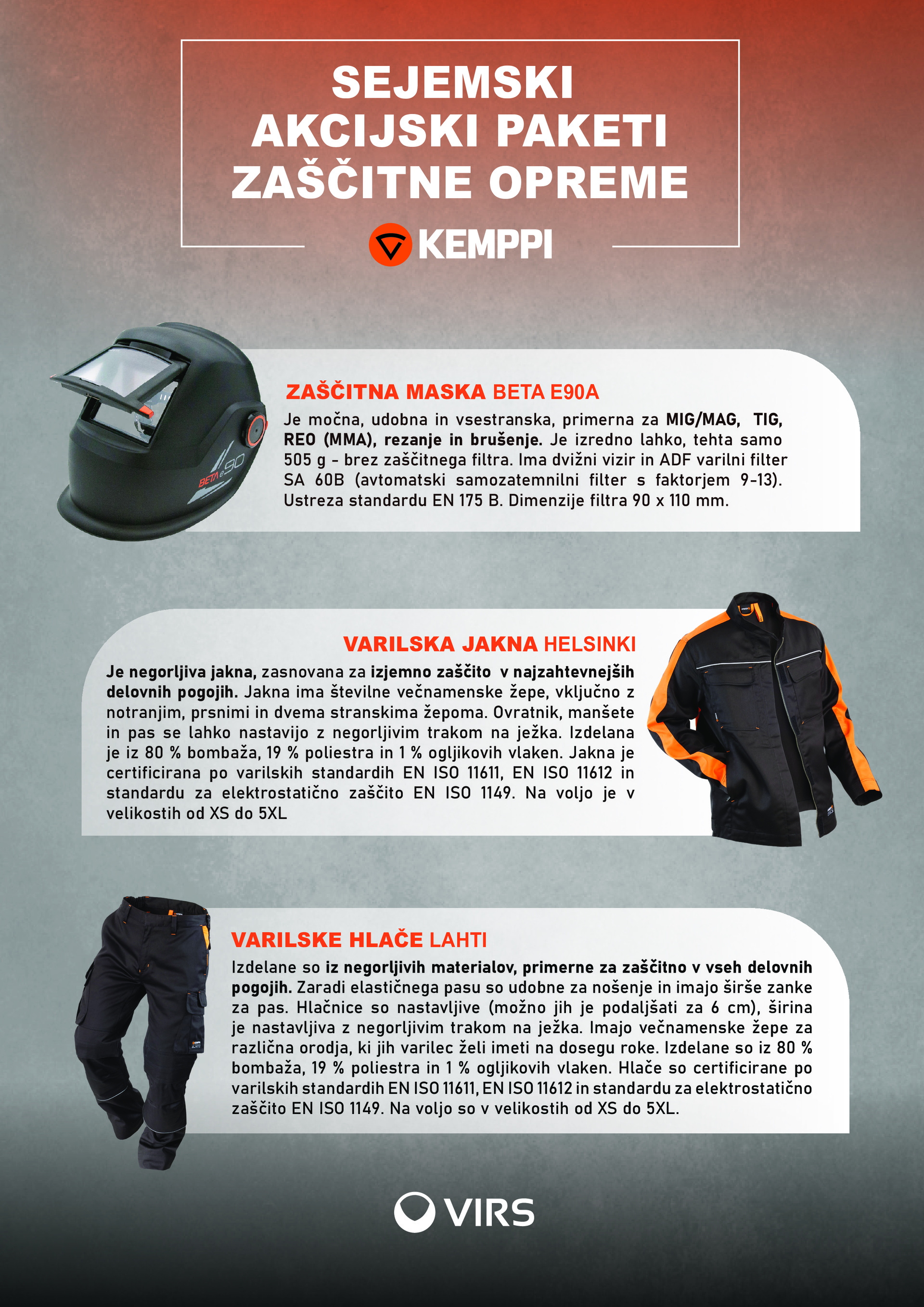 Kemppi zaščitna oprema